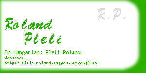 roland pleli business card